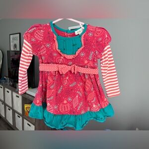 Matilda Jane Christmas Ornament Davina Dress Size 3-6 Months